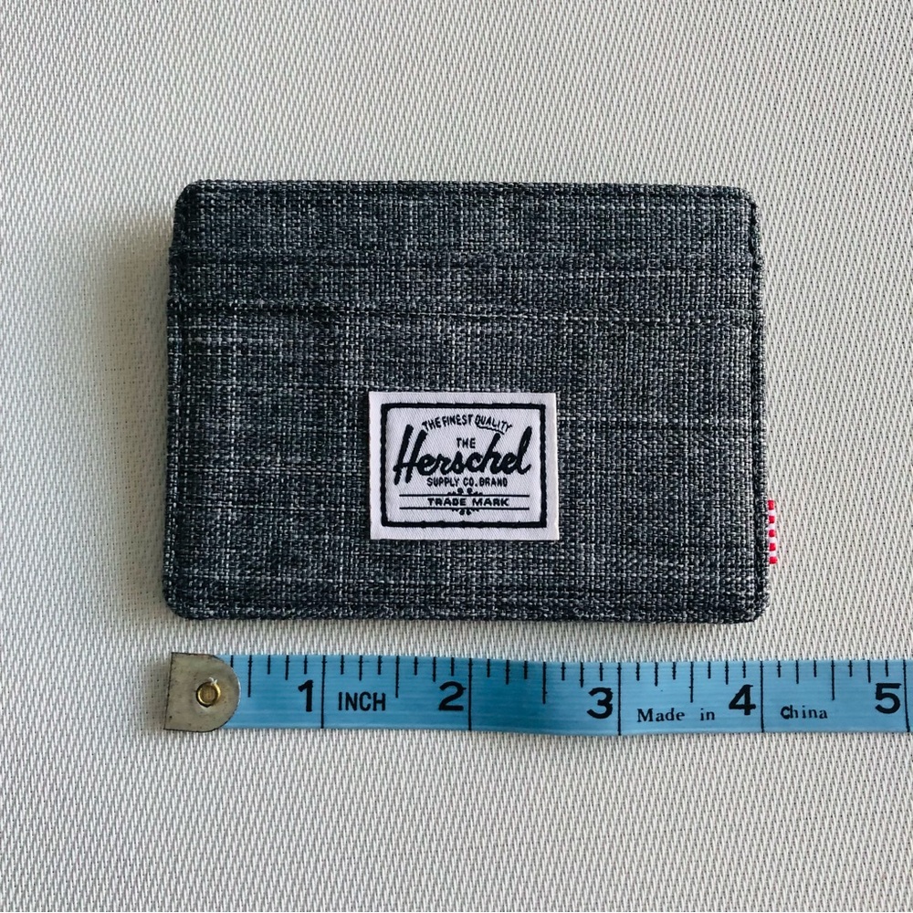 NWT - Herschel Supply Company Charlie Cardholder Wallet in Raven Crosshatch - Picture 12 of 13